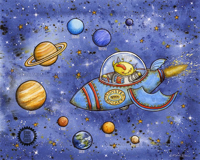 Monster Spaceship - Planets - Universe - Robin Davis Studio Monster Spaceship - Planets - Universe - Robin Davis Studio