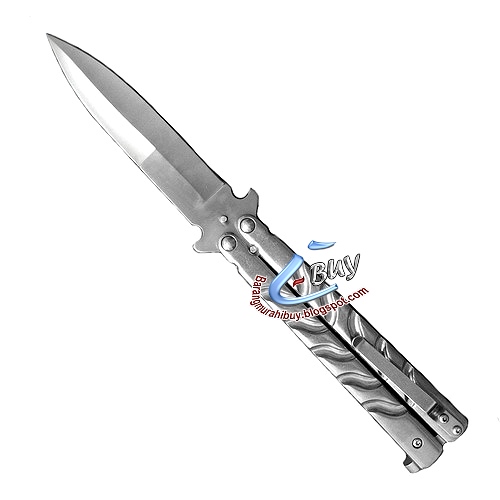 pisau lipat balisong silver 001 pisau lipat balisong silver 001