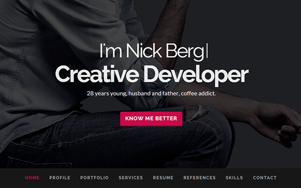Download BERG - Creative Resume Bootstrap Template v1.1