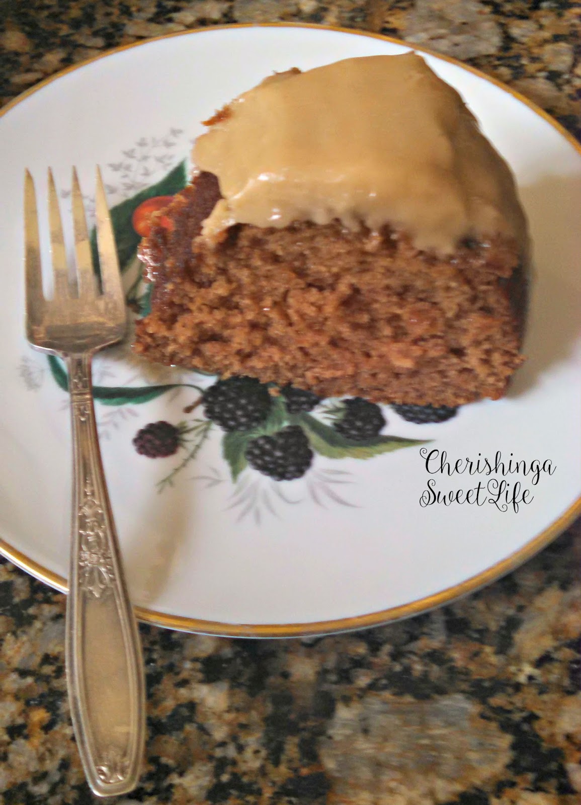 Cherishing A Sweet Life ApplesauceSpice bundt cake with Caramel Icing