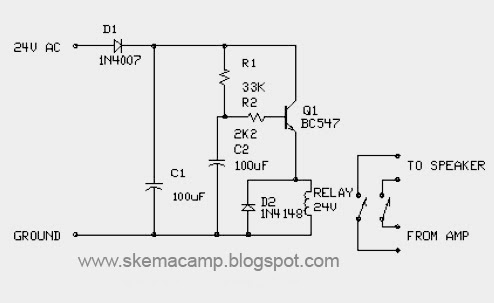 Rangkaian Relay Penunda Speaker Elektonika Center