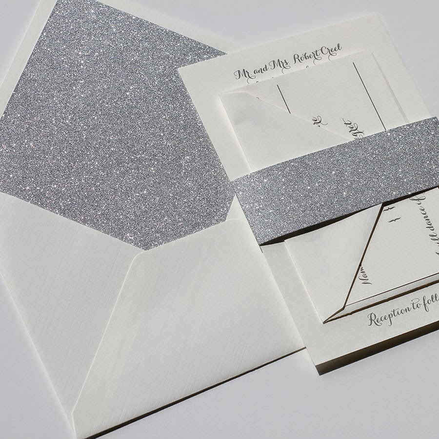 Blush Paperie Glitter Envelope Liners & Belly Bands