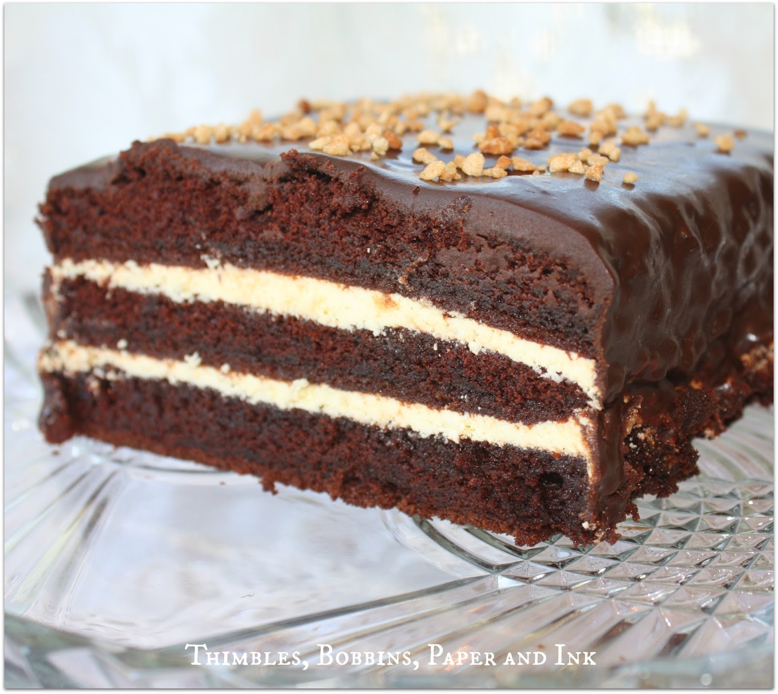 Thimbles, Bobbins, Paper and Ink Chocolate Cake with Orange