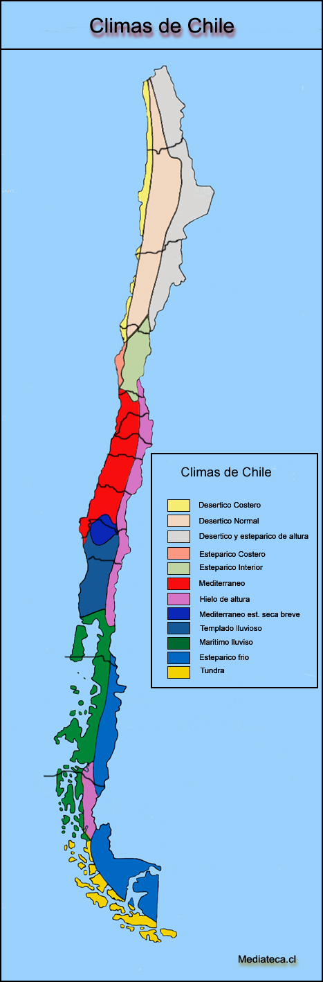 GEOGRAFIA DE CHILE: climas de chile