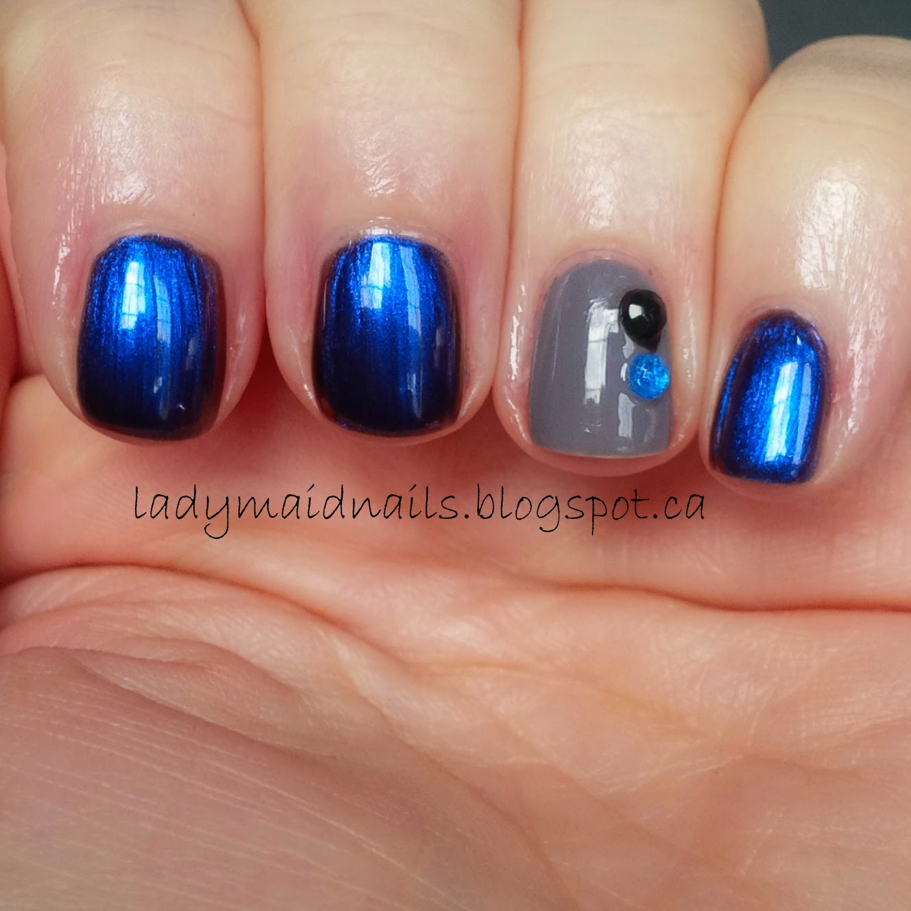 Lady Maid Nails Two looks, One Accent Nail and Polish Addict Nail