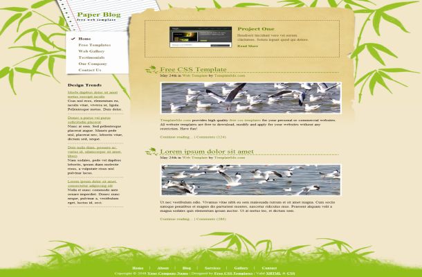 Free Brown Floral Nature CSS Website Template