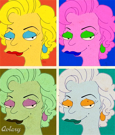 And of course a version of Andy Warhol's 1960sera Marilyn Monroe piece