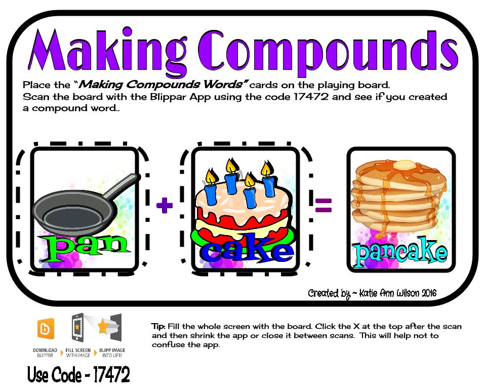Diary of a Techie Chick Making Compound Words Augmented Game Set 2