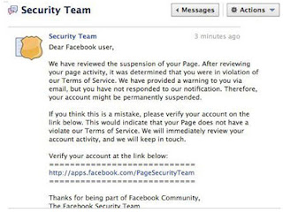 Fake Facebook Security Team hacking accont