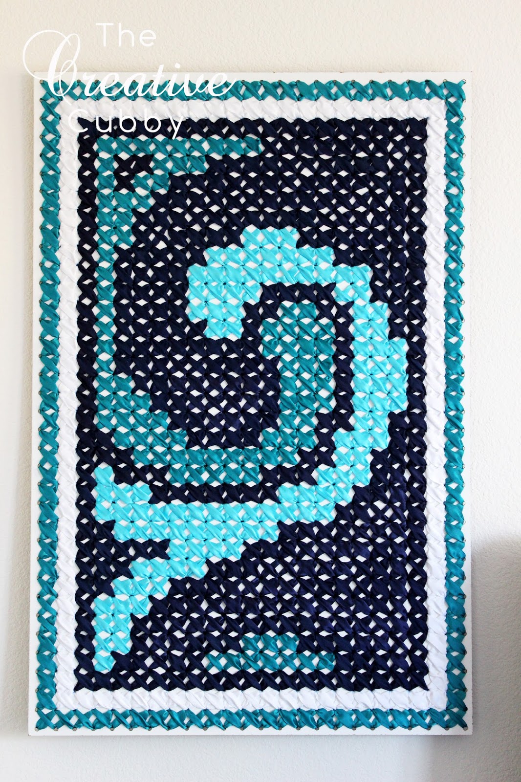 The Creative Cubby Pegboard Cross Stitch Artwork with Ribbon