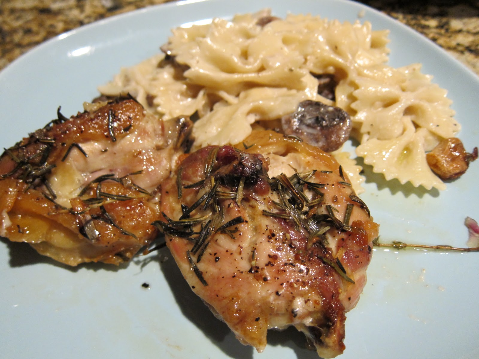 Nom Monsters // roasted rosemary/thyme chicken thighs