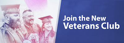 Image of Rio veteran graduates posing for a picture.  Text: Join the New Veterans Club