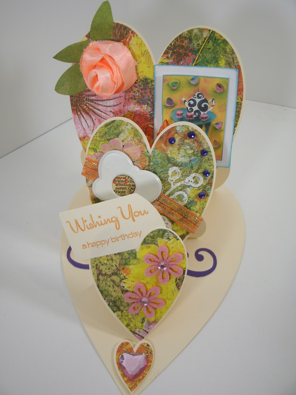 Ima Cutter Crafts Triple easel heart card