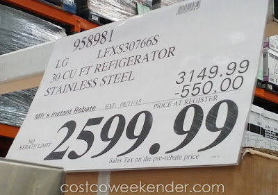 Deal for the LG LFXS30766S 30 Cu Ft French Door Refrigerator at Costco