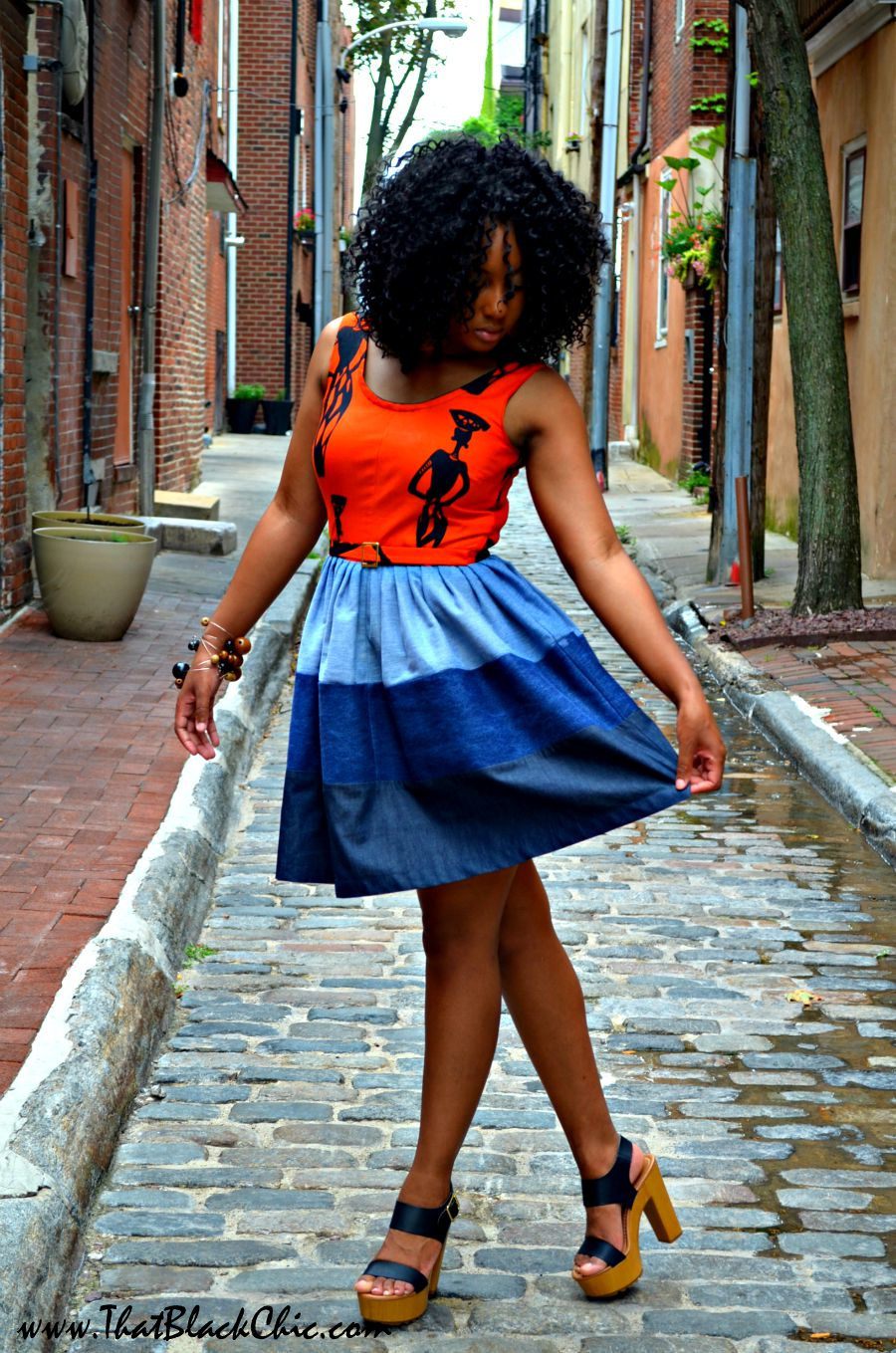 Sew What?........ Orange is the New Denim, a dress that is. That