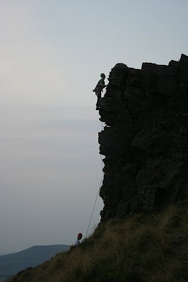 Rock Climber on Windgather Rocks rock climbing windgather rocks