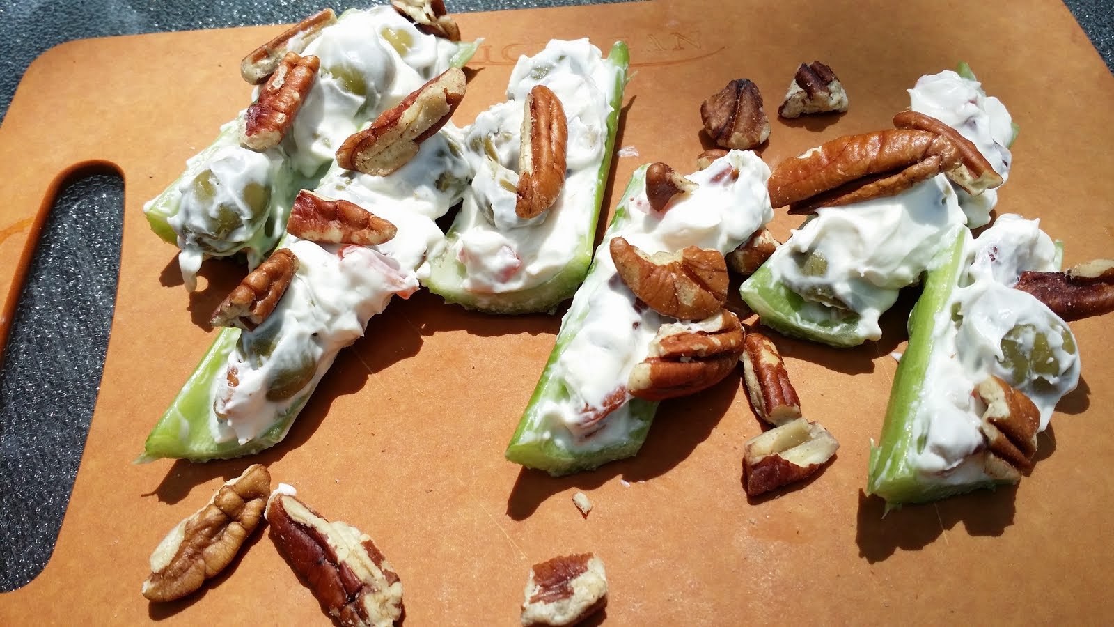 A Table At Robert Ridge Cream Cheese, Olive and Pecan Stuffed Celery