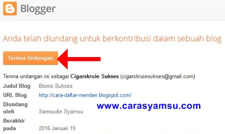 Terima Undangan Terima Undangan dari Admin Blog Orang Lain
