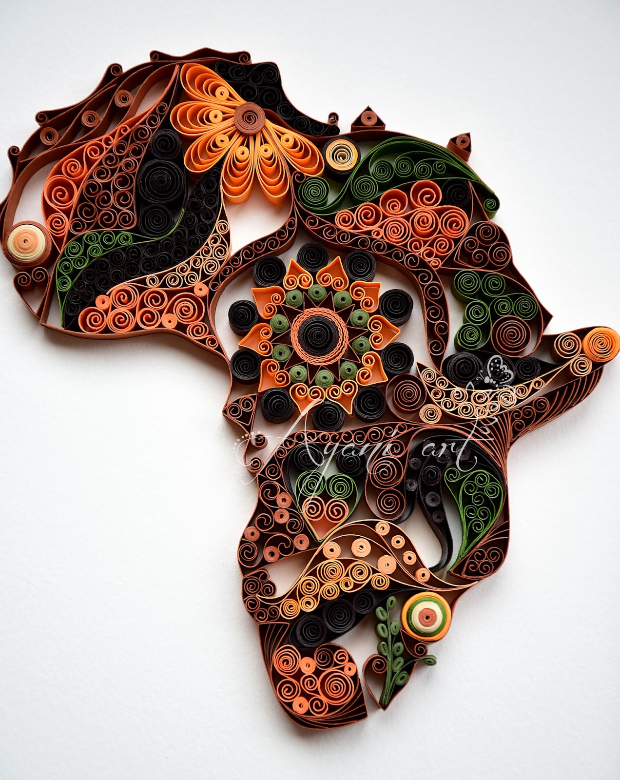 Ayani art Quilling Africa Map