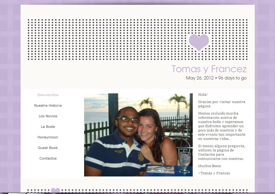 wedding website sample