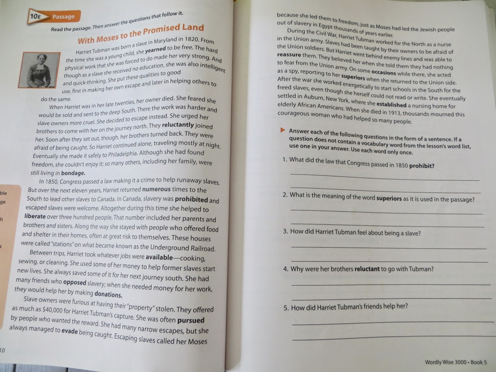 Printables Wordly Wise 3000 Book 4 Lesson 5 Review our enchanted place a review of wordly wise 3000 following the passage are series questions which child is asked to answer in complete sentence using vocabulary word whenever possible