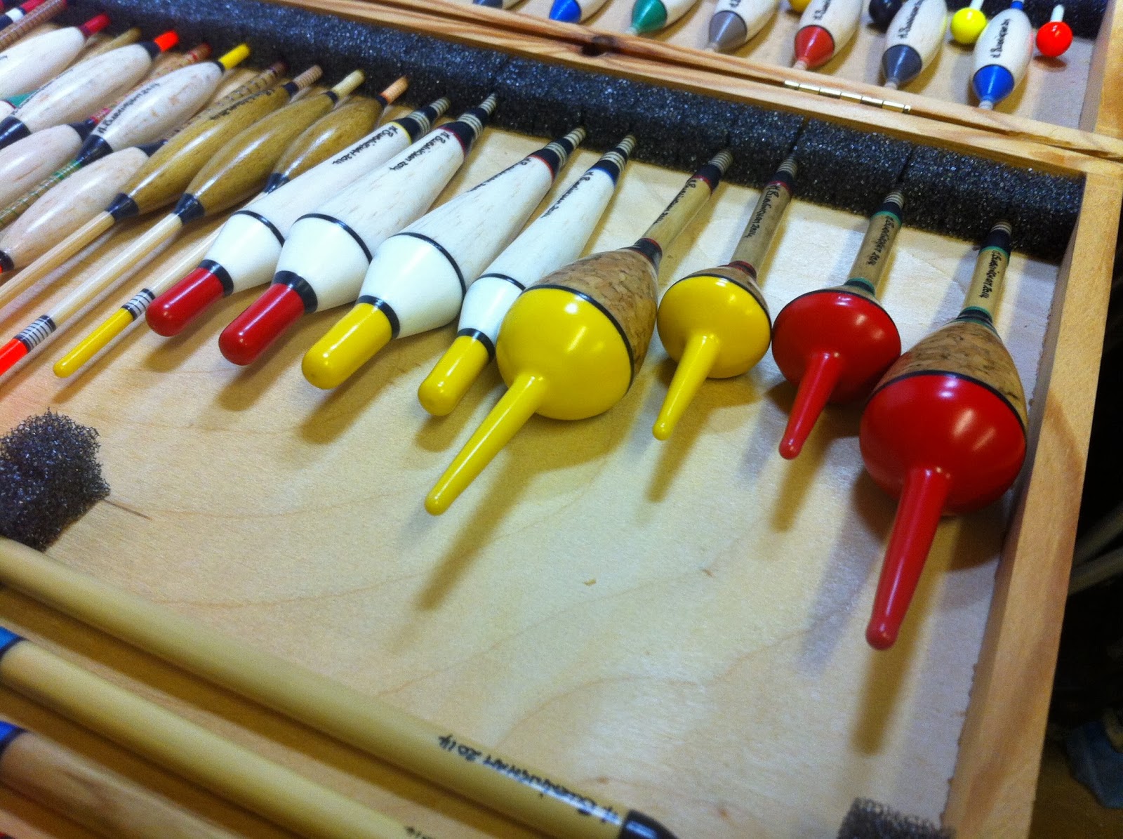 Handmade Fishing Floats by Mark Burningham. Box set of floats for both