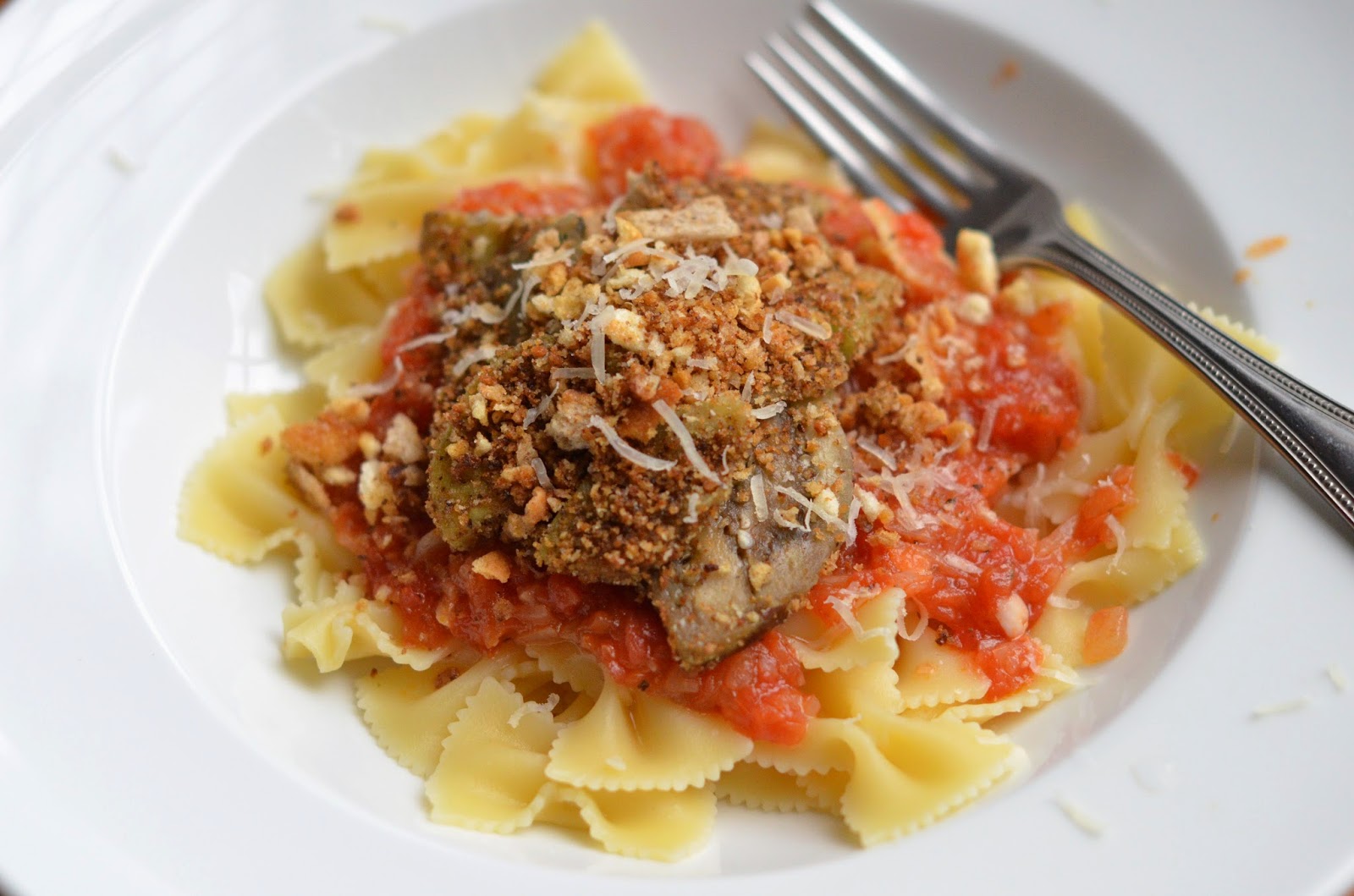 Our Yuppie Life deconstructed eggplant parmesan