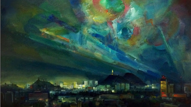 Night Plovdiv painting 