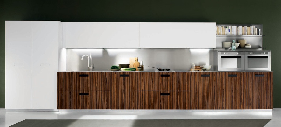 Cocinas lineales: la combinación de colores cocinas con estilo