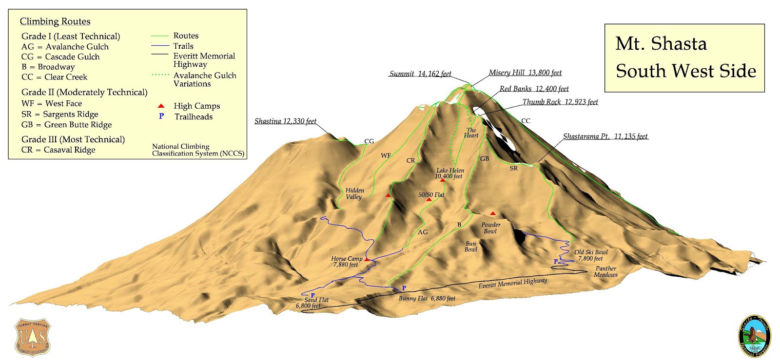 mt shasta via the 7 mile long john muir route commonly known as avalanche gulch this route would be the easiest because it wouldn t involve anything mt shasta via the 7 mile long john muir route commonly known as avalanche gulch this route would be the easiest because it wouldn t involve anything