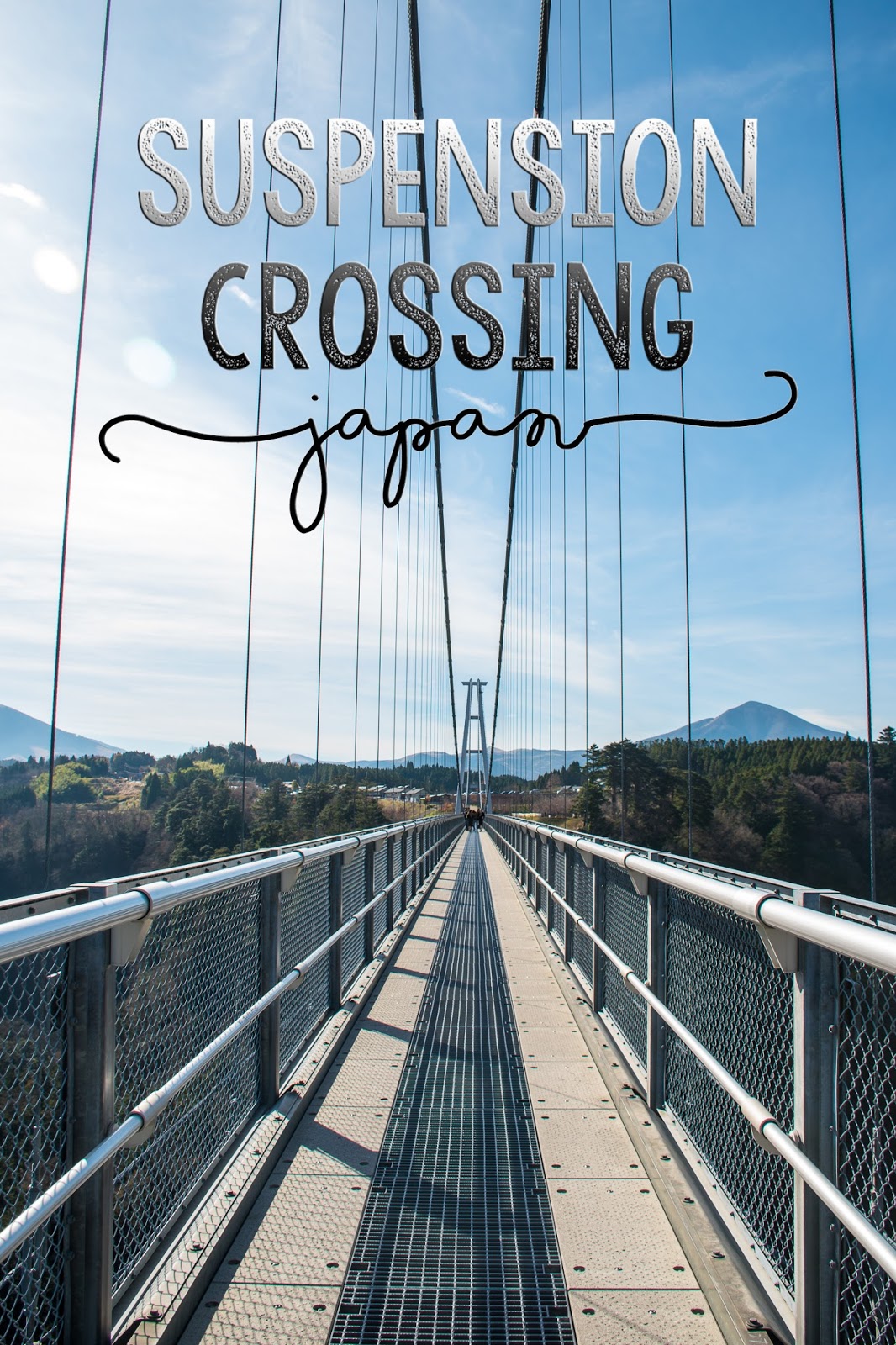 Suspension bridge crossing Crossing a suspension bridge in japan