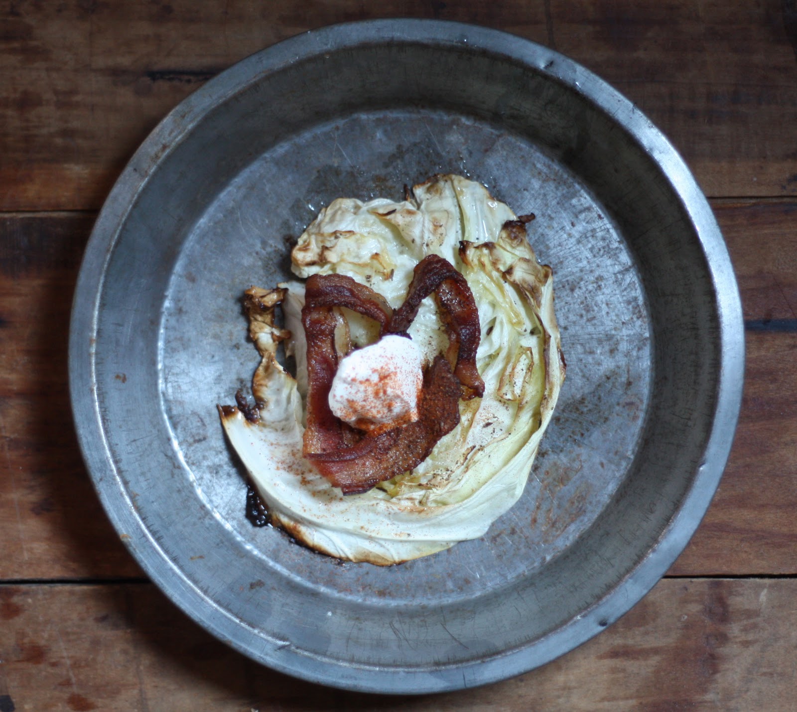 E.A.T. Roasted Cabbage with Caraway Seeds and Bacon