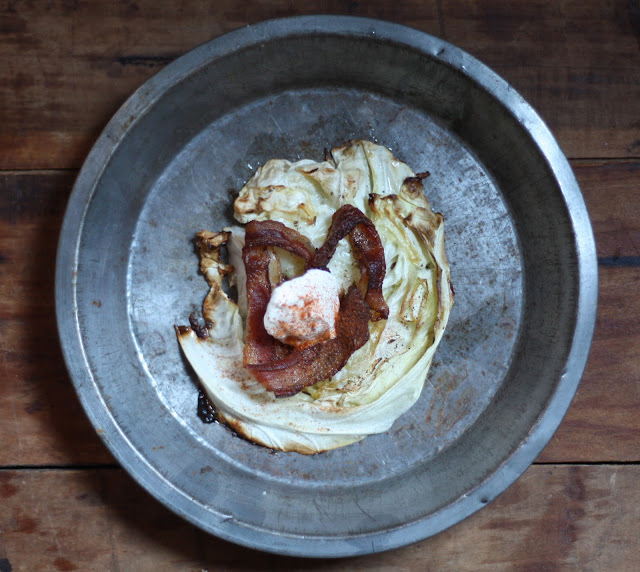 E.A.T. Roasted Cabbage with Caraway Seeds and Bacon