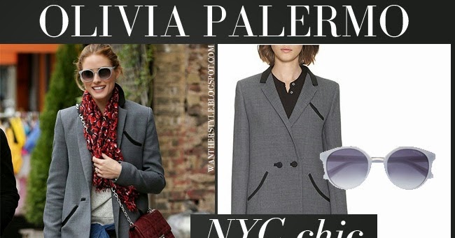 Lovely Layers: Olivia Palermo's Gray Coat and Burgundy Accessories Look for  Less - The Budget Babe
