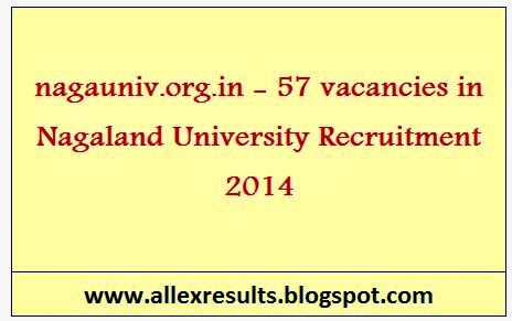 Nagaland University - Recruitment 2014