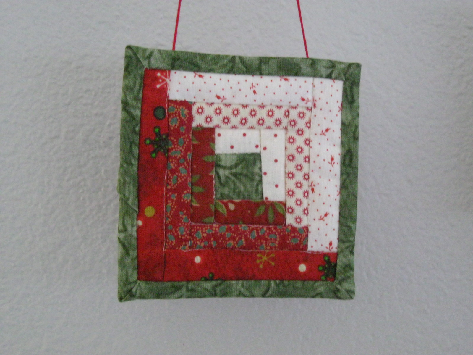 Turning Over A New Leaf 4 Log Cabin Quilt Ornament