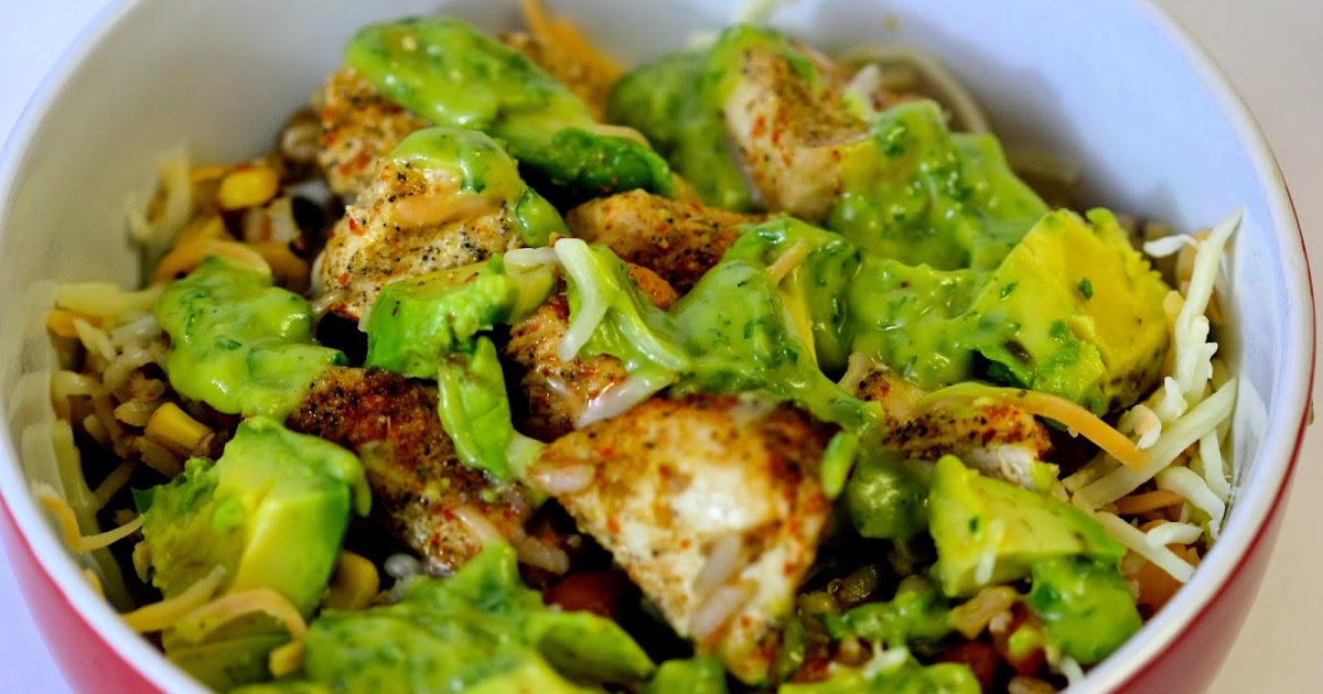 Charleston's Chew Mexican Rice Bowls with Chicken and Avocado Cilantro