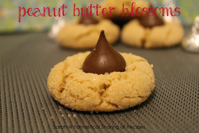Peanut Butter Blossoms: Just in time for the holidays, this peanut buttery cookie is rolled in sugar and topped with a kiss! #cookies #peanutbutter #chocolate #dessert