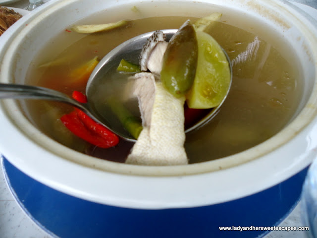 fish sinigang at Caluwayan Palm Island Resort