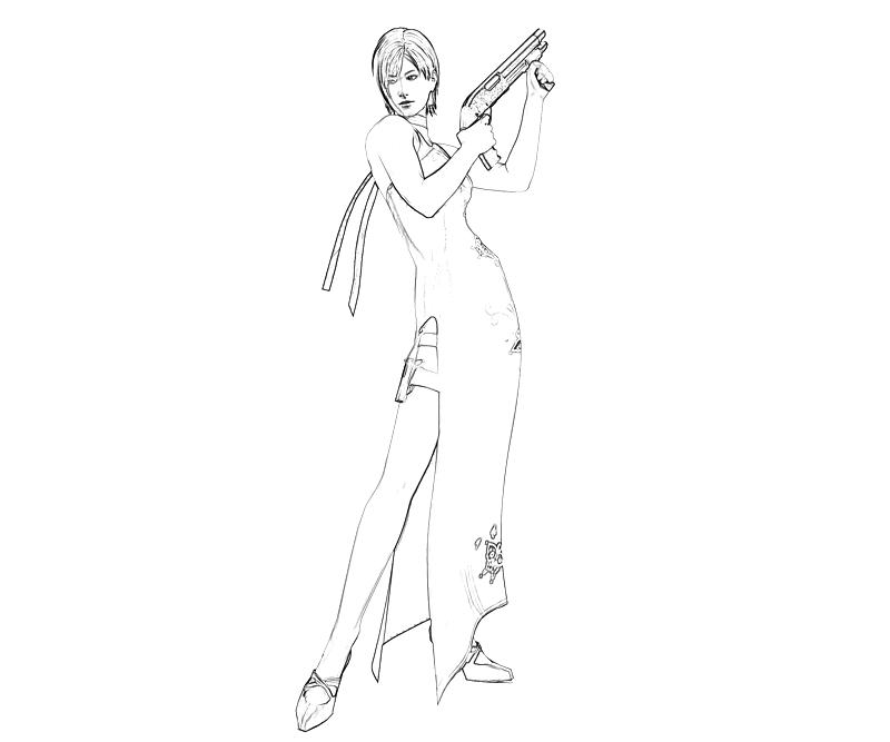 Printable Resident Evil Ada Wong Gun Coloring Pages printable-resident-evil-ada-wong-gun-coloring-pages
