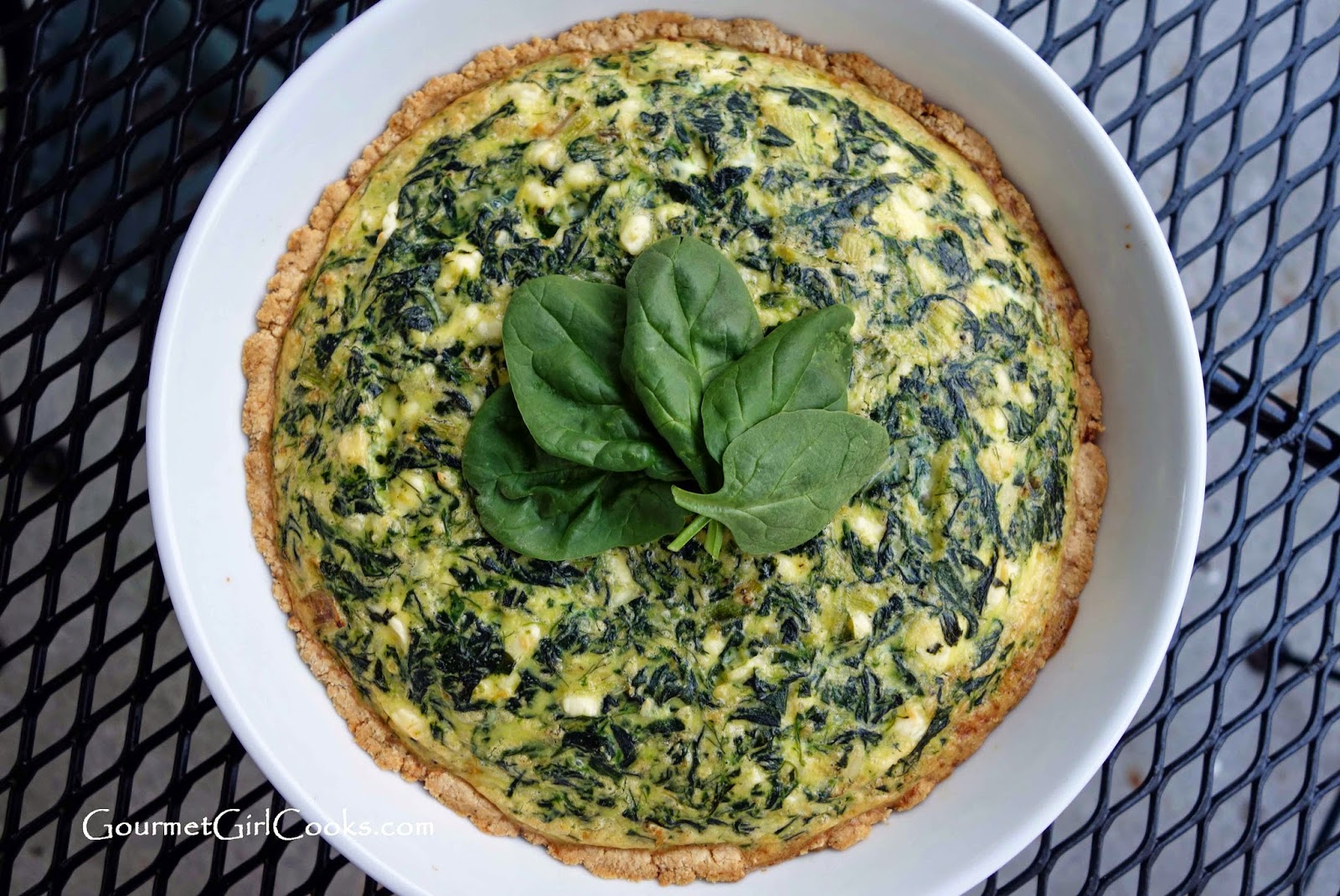 Gourmet Girl Cooks Greek Style SpinachFeta Pie Low Carb, Wheat