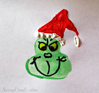 christmas grinch fingerprint craft