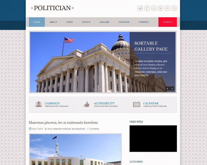 Politician Responsive WordPress Theme