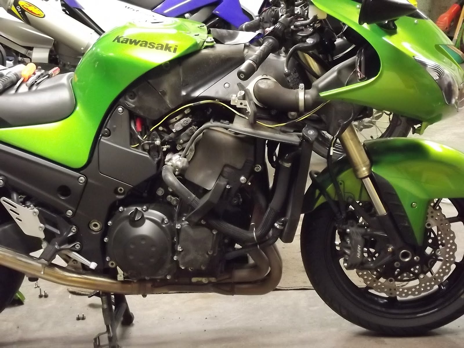 Erik's Motorcycle Trips ZX14 Spark Plugs and Air Filter.