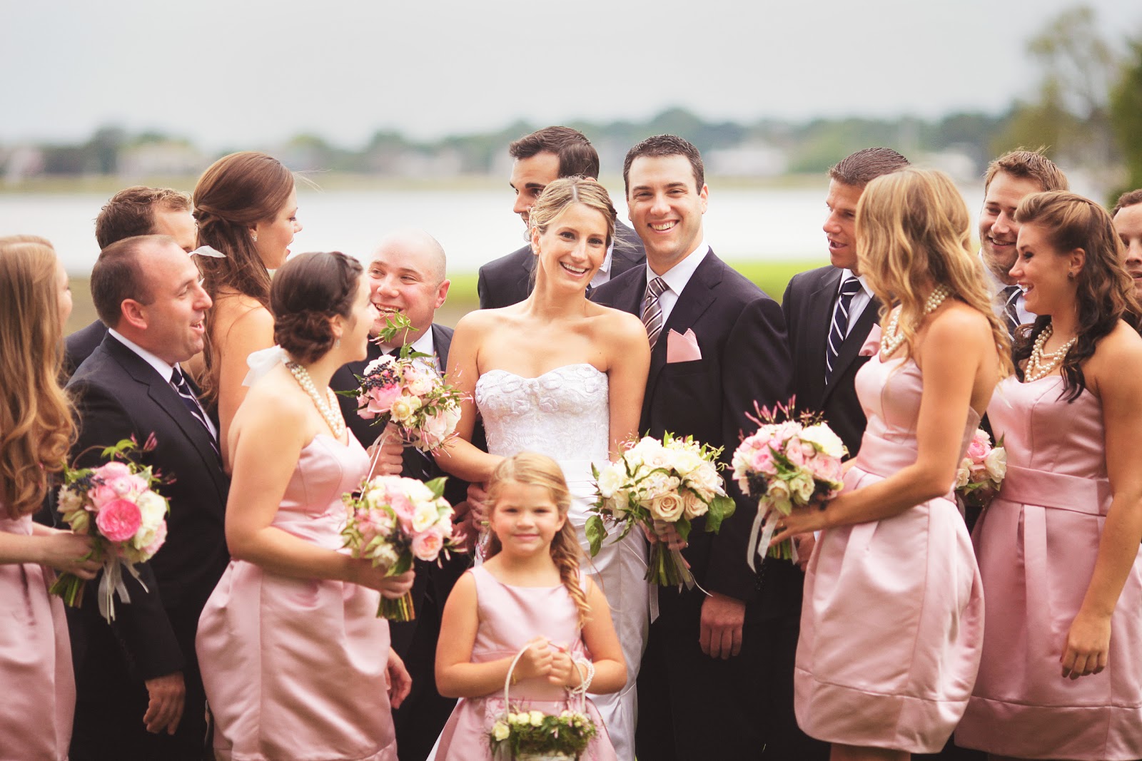 pink wedding photo