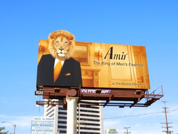 Amir King of men's fashion lion billboard Amir King mens fashion lion billboard