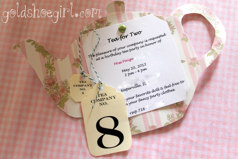 gold shoe girl little girls birthday tea party girls tea party invitations