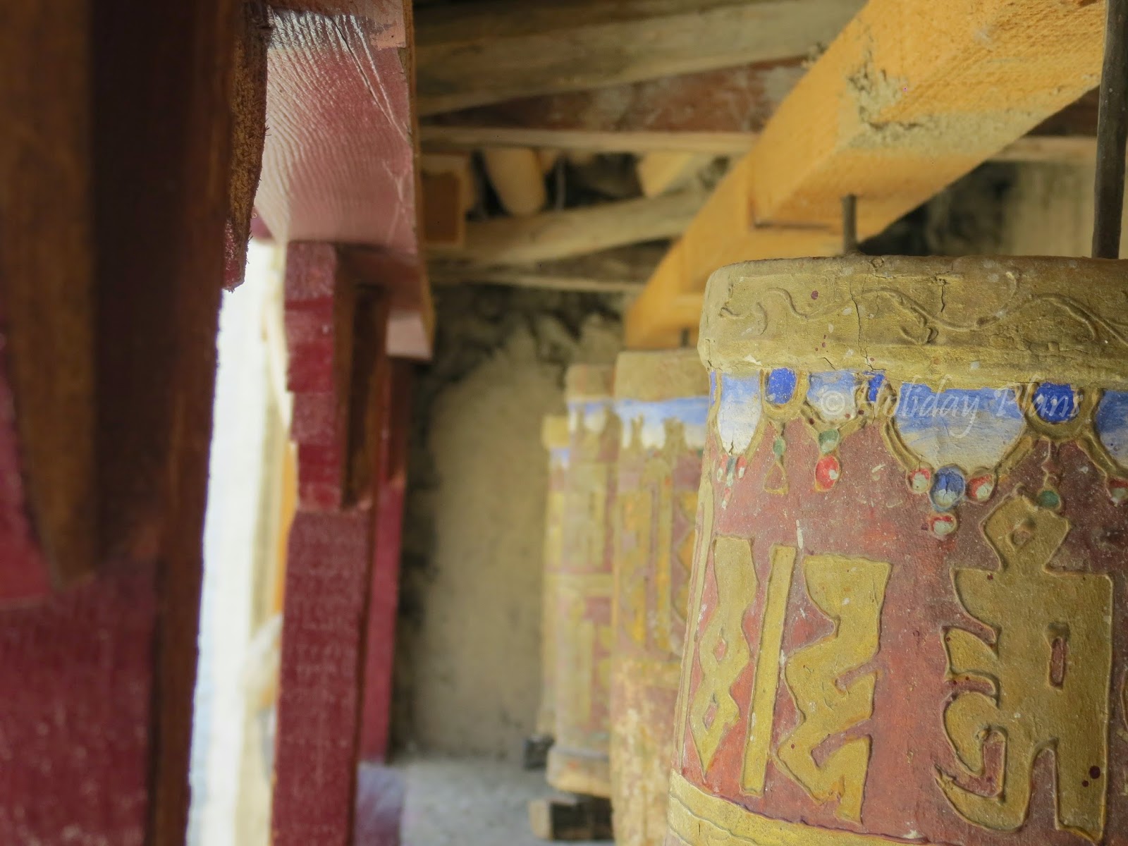 Praying wheels at Lamayuru Monastery Praying wheels at Lamayuru Monastery