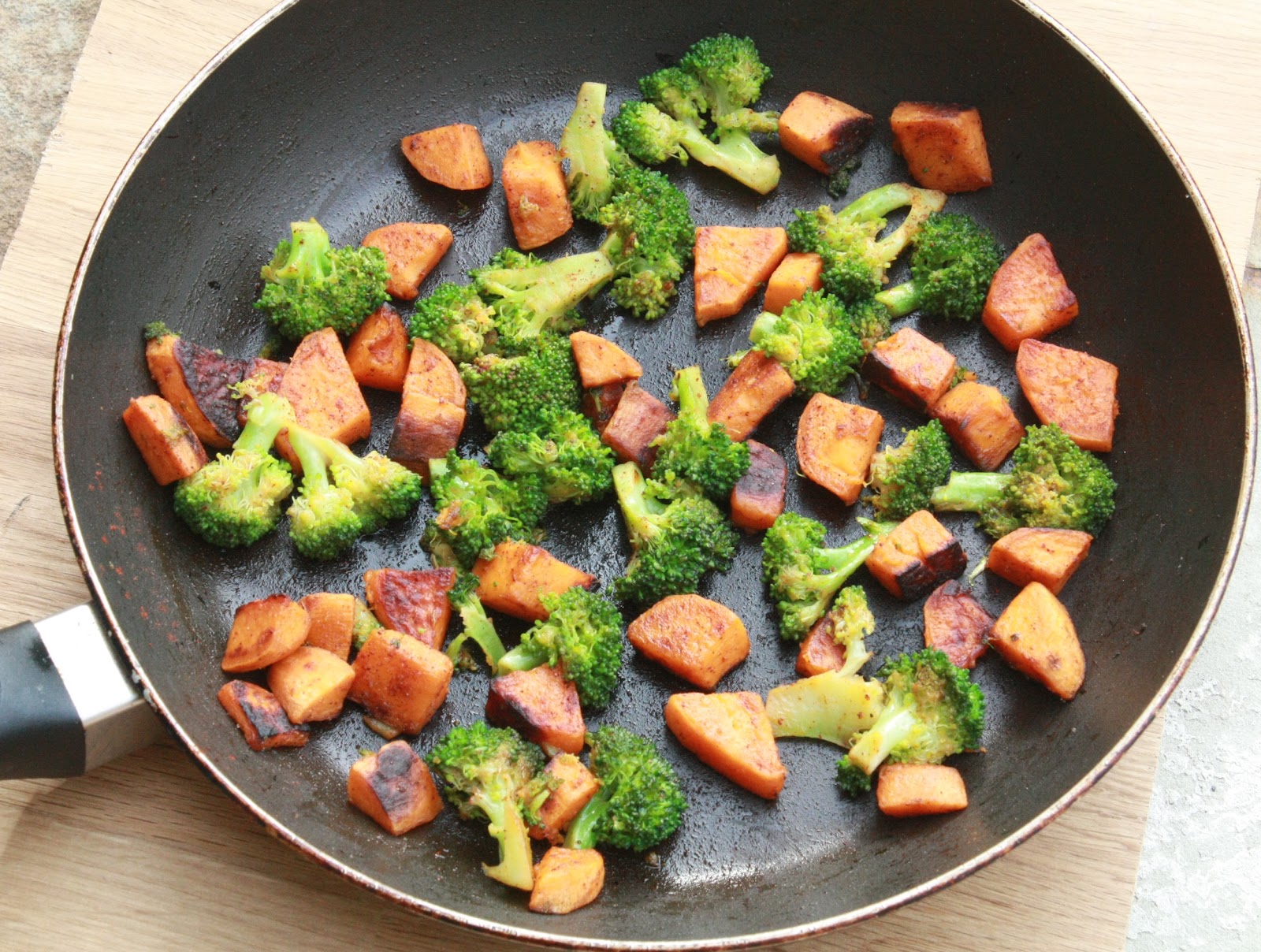 Yum! Yum! Yum! Sweet Potato and Broccoli Saute