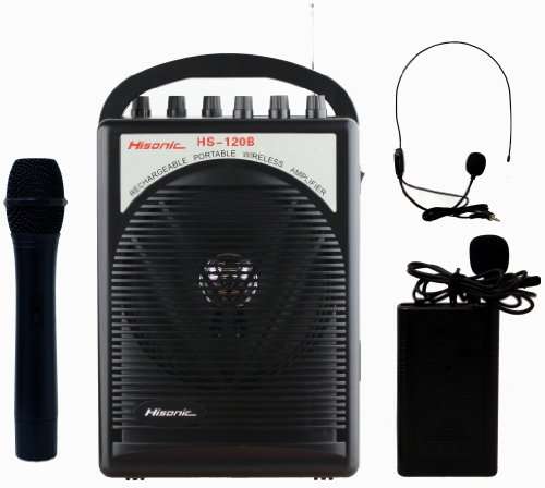 HISONIC HS120B Portable PA System with Wireless Microphones Black